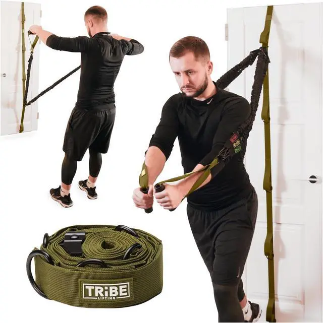 Main image of Adjustable Resistance Band Anchor - Door Anchor with 5 Loops & Metal Rings, Durable Nylon Strap for Full-Body Workouts