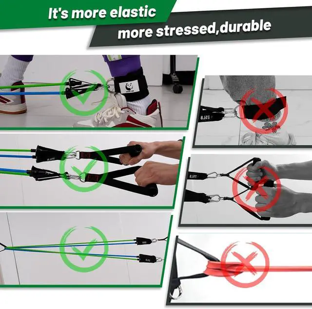 Alt view image 5 of 6 - Slim Panda Door Anchor Strap for Resistance Bands, Door Resistance Bands for Workouts, Strength Training, Portable Door Gym Attachment for Home Fitness, Multi Point Anchor Workout Equipment