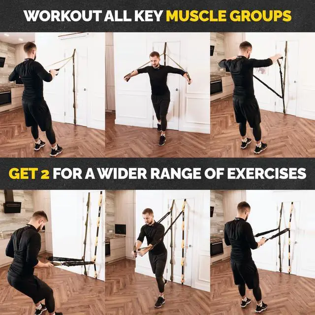 Alt view image 7 of 7 - Adjustable Resistance Band Anchor - Door Anchor with 5 Loops & Metal Rings, Durable Nylon Strap for Full-Body Workouts