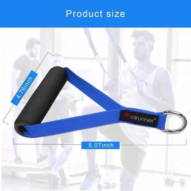 Alt view image 2 of 6 - Coolrunner 2 Pair Resistance Band Handles Grips Fitness Strap Wide Design Heavy Duty Cable Handles with Solid ABS Cores, Heavy Gauge Welded D-Rings (4-Piece Set)