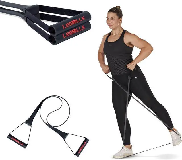 Main image of Les Mills SMARTBAND Extreme Workouts Bands with Handles for Women and Men, Resistance Bands for Working Out, Stretch Bands for Exercise at Home