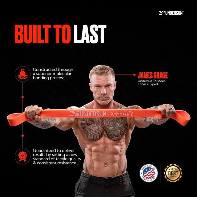 Alt view image 3 of 7 - Undersun Resistance Bands for Working Out | Heavy Resistance Bands for Strength Training & Pull Up Assistance | Indoor/Outdoor, Gym, Home Exercise Bands Resistance