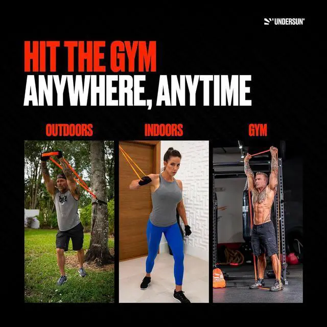 Alt view image 6 of 7 - Undersun Resistance Bands for Working Out | Heavy Resistance Bands for Strength Training & Pull Up Assistance | Indoor/Outdoor, Gym, Home Exercise Bands Resistance