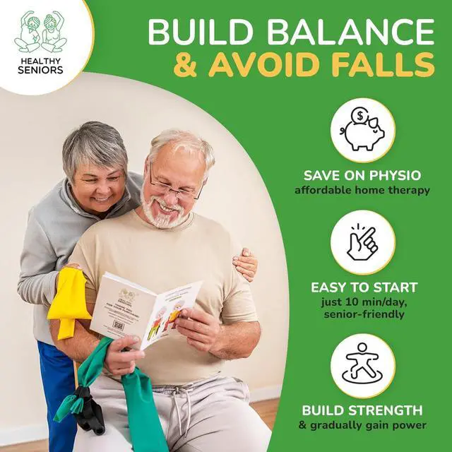 Alt view image 5 of 7 - Chair Exercise Program with Two Resistance Bands, Handles and Printed Exercise Guide. Suitable for Rehab or Physical Therapy. Thoughtful Gift for Grandma or Grandpa