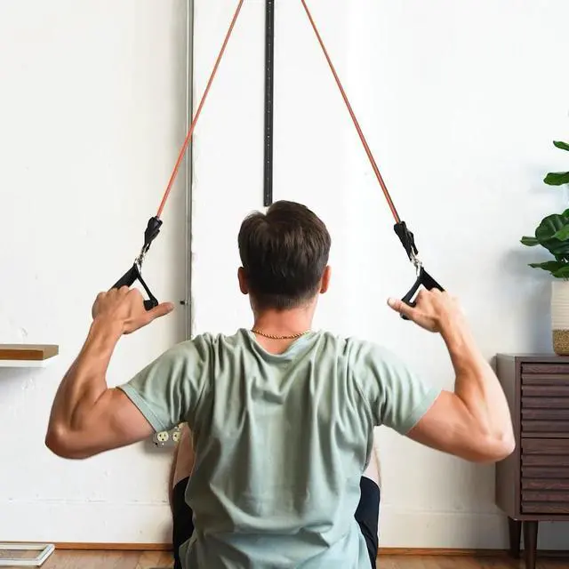 Alt view image 7 of 7 - Space Saver Gym Resistance Bands Exercise Equipment for at Home Fitness Workout | Resistance Band Wall Anchor for Kinetic Bands with 1 Rail, 1 Rail Car