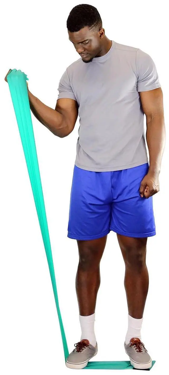 Alt view image 4 of 4 - CanDo Low Powder Exercise Band, 50 yard roll, Green: Medium