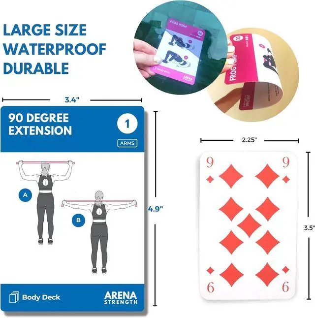 Alt view image 4 of 6 - Arena Strength Workout Cards - Instructional Fitness Deck for Booty Band Workouts, Beginner Fitness Guide for Resistance Band Training Exercises at Home. Includes Workout Routines.