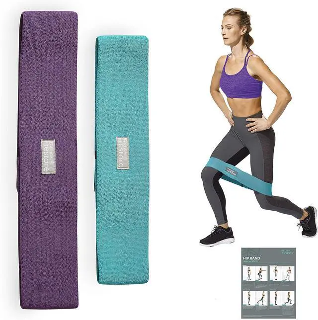 Main image of Gaiam Restore Booty Bands Resistance Loops Hip Band Circle, Set of 2 Elastic Glute Bands for Women & Men in Progressive Resistance for Legs, Butt, Thigh, Squats, Ankle, Exercise Guide Included