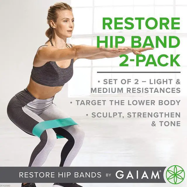 Alt view image 2 of 4 - Gaiam Restore Booty Bands Resistance Loops Hip Band Circle, Set of 2 Elastic Glute Bands for Women & Men in Progressive Resistance for Legs, Butt, Thigh, Squats, Ankle, Exercise Guide Included