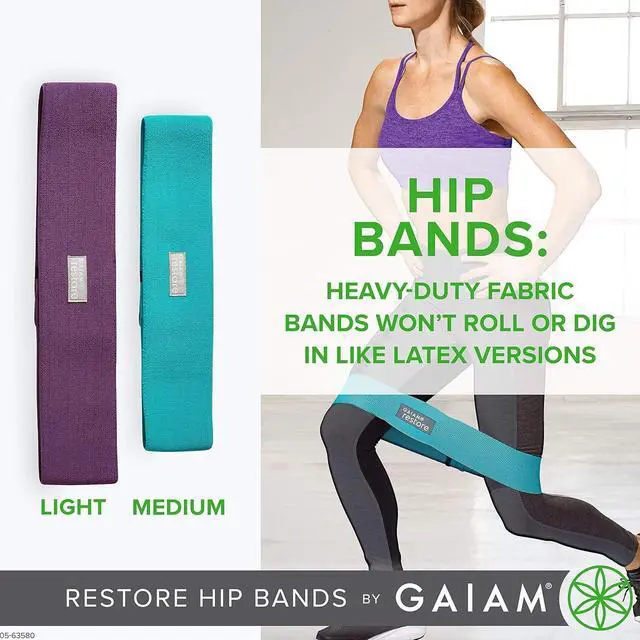 Alt view image 4 of 4 - Gaiam Restore Booty Bands Resistance Loops Hip Band Circle, Set of 2 Elastic Glute Bands for Women & Men in Progressive Resistance for Legs, Butt, Thigh, Squats, Ankle, Exercise Guide Included