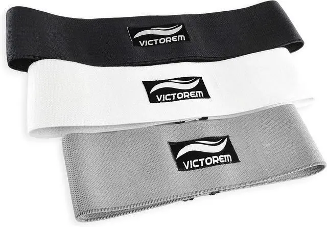 Main image of Victorem Resistance Hip Booty Bands Set - Fabric Bands for Glutes and Legs Exercise - with Digital Workout Guide