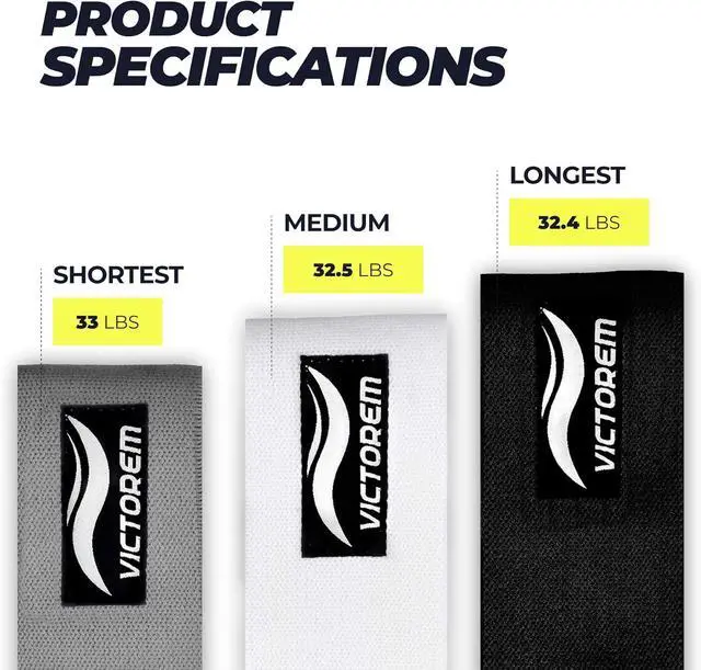 Alt view image 2 of 7 - Victorem Resistance Hip Booty Bands Set - Fabric Bands for Glutes and Legs Exercise - with Digital Workout Guide