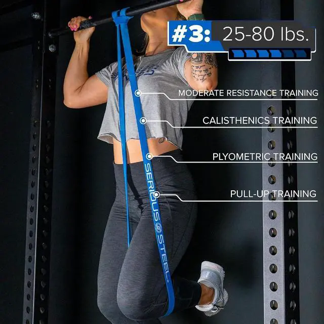 Alt view image 4 of 7 - Serious Steel 41" Assisted Pull-up Band, Heavy Duty Resistance Band Sets, Stretching, Powerlifting, Resistance Training and Pull Up Assistance Bands