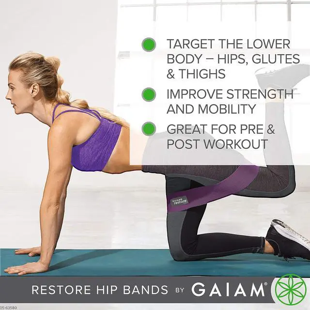 Alt view image 3 of 4 - Gaiam Restore Booty Bands Resistance Loops Hip Band Circle, Set of 2 Elastic Glute Bands for Women & Men in Progressive Resistance for Legs, Butt, Thigh, Squats, Ankle, Exercise Guide Included