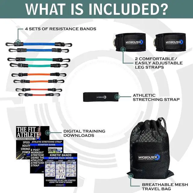 Alt view image 2 of 7 - Leg Speed & Agility Resistance Bands - Athletic Performance/Fitness Training for All Ages - 4 Resistance Levels, Stretch Strap, Digital Training Series