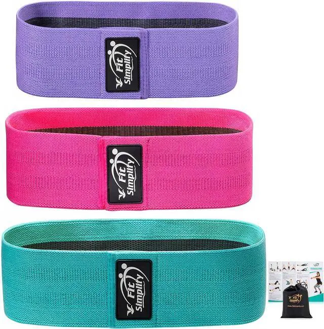 Main image of Fit Simplify Non Slip Fabric Resistance Hip Bands, Set of 3