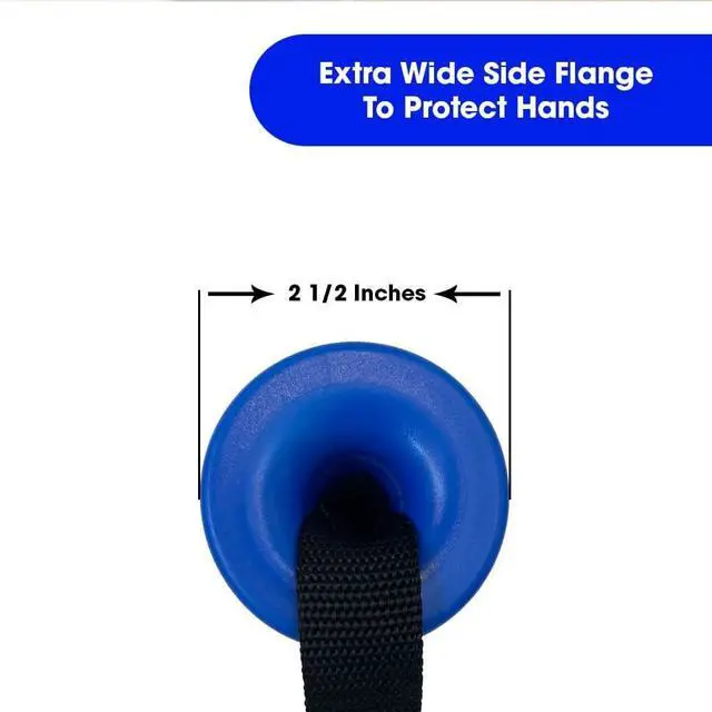 Alt view image 3 of 3 - Bodylastics Resistance Band Handles, Ergonomic Gym Handles with Upgraded TPR Waffle Exercise Grips, Strong Handles for Resistance Bands with Nylon Webbing and Welded O-Rings