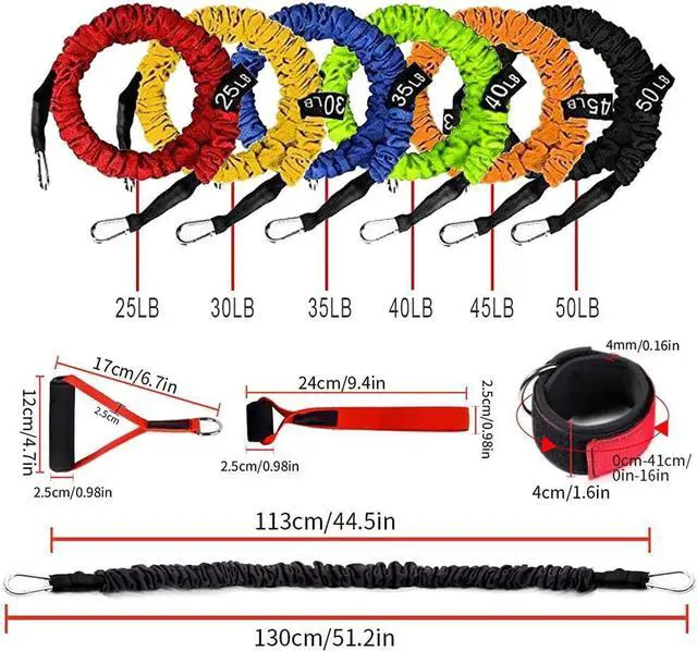Alt view image 2 of 7 - Resistance Band with Handle, Exercise Bands with Handles, Ideal for Strength Training, Muscle Toning, Physical Therapy