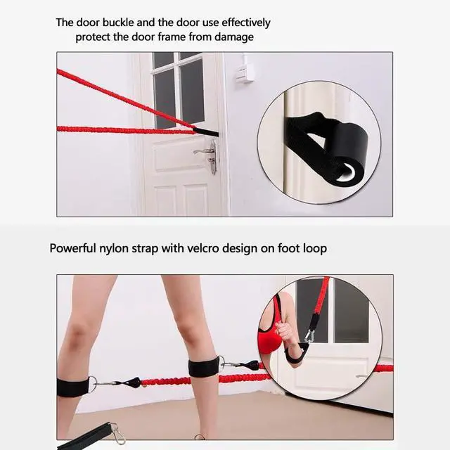 Alt view image 6 of 7 - Resistance Band with Handle, Exercise Bands with Handles, Ideal for Strength Training, Muscle Toning, Physical Therapy