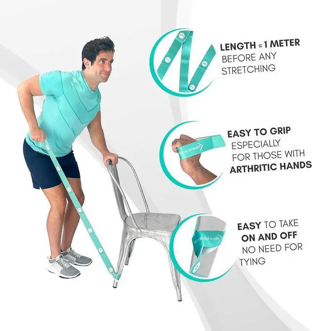 Alt view image 3 of 6 - Resistance Bands for Seniors - Exercise Band to Improve Mobility and Strength - Standing & Chair Exercises for Seniors Including Videos and Printable Exercise Instructions