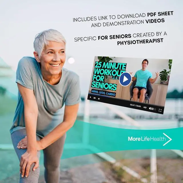 Alt view image 5 of 6 - Resistance Bands for Seniors - Exercise Band to Improve Mobility and Strength - Standing & Chair Exercises for Seniors Including Videos and Printable Exercise Instructions