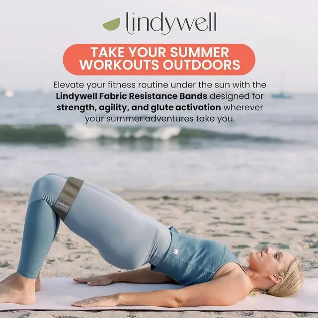 Alt view image 2 of 7 - Lindywell Fabric & Exercise Bands for Women & Men - Resistance Bands for Working Out, Including Glute Activation, Strength Training, Physical Therapy - Durable, Non-Slip & Perfect for Home Or Gym Use