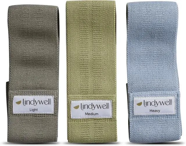 Main image of Lindywell Fabric & Exercise Bands for Women & Men - Resistance Bands for Working Out, Including Glute Activation, Strength Training, Physical Therapy - Durable, Non-Slip & Perfect for Home Or Gym Use