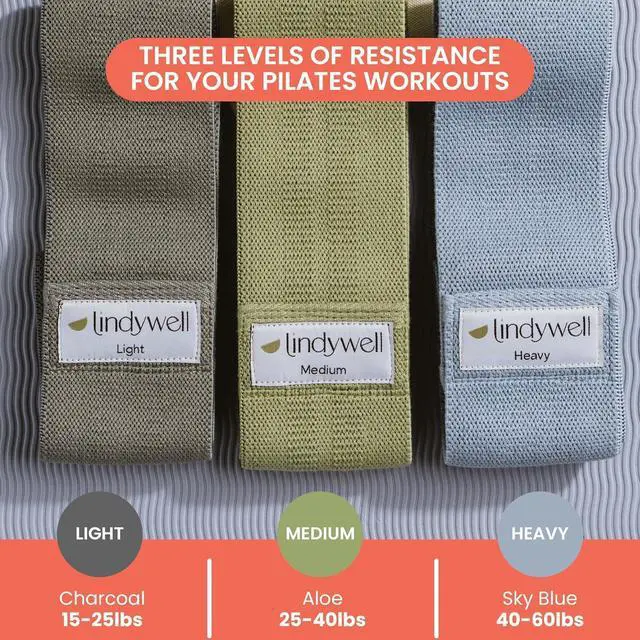 Alt view image 3 of 7 - Lindywell Fabric & Exercise Bands for Women & Men - Resistance Bands for Working Out, Including Glute Activation, Strength Training, Physical Therapy - Durable, Non-Slip & Perfect for Home Or Gym Use