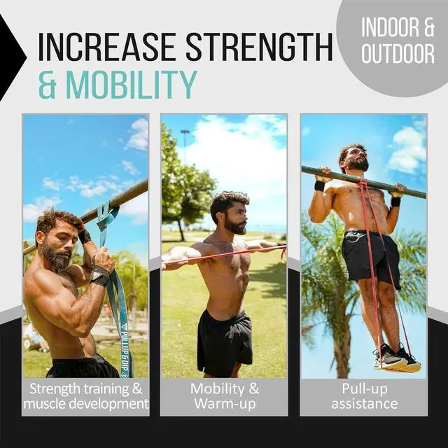 Alt view image 5 of 7 - PULLUP & DIP Fitness Bands, Resistance Bands with Bag, Door Anchor (with Sets) and Exercise Guide - Single & in Value Set, Pull-Up Band Fitness Band for Calisthenics