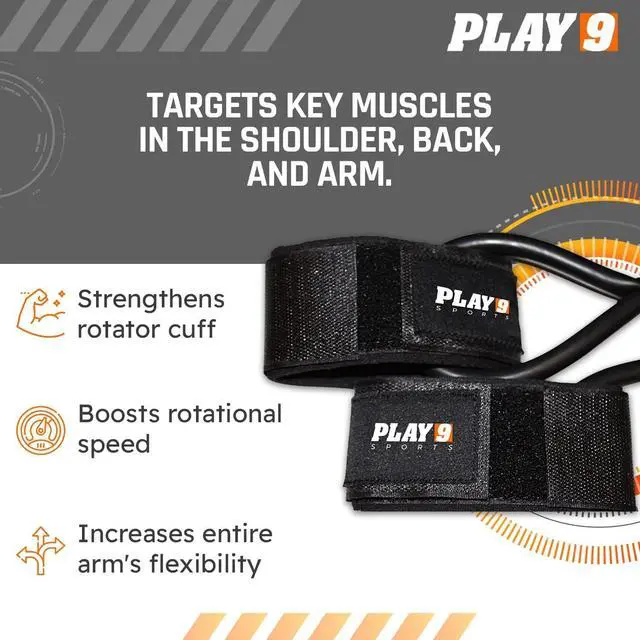 Alt view image 5 of 7 - Play 9 Sports Resistance Exercise Bands Baseball Activation Elastic Training Athletes Equipment Bands