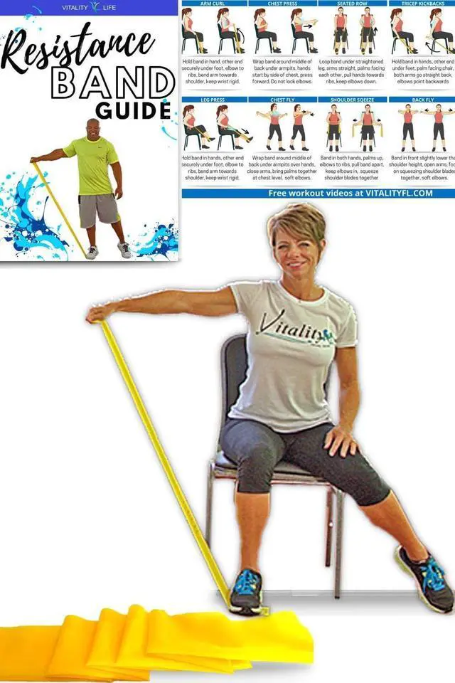 Main image of Vitality 4 Life with Curtis Adams Senior Resistance Band: Light Resistance, Longer Length + Instruction Guide. Latex Free. Exercise, Stretching, Physical Therapy
