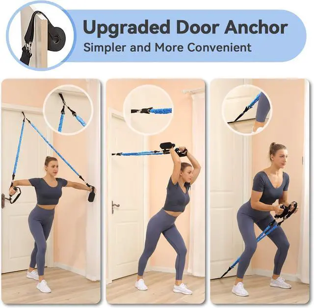 Alt view image 7 of 7 - Hommie Portable Pilates Bar Kit with Resistance Bands for Men and WomenUpgraded 3 Section Pilates Bar with Resistance Bands (20-60lb) for Home Gym Equipment Supports Full-Body