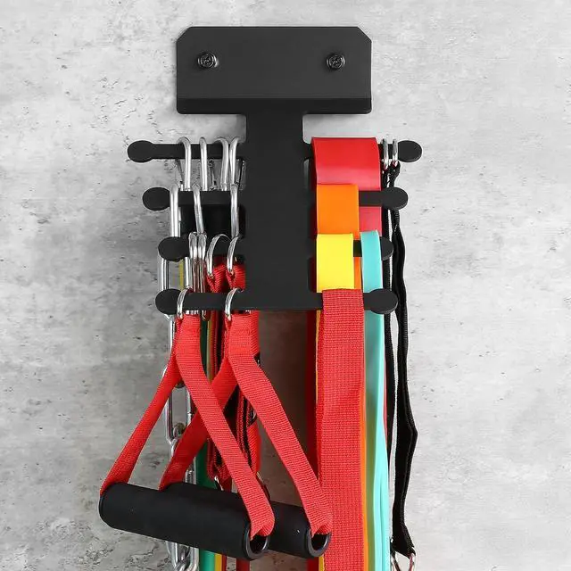 Alt view image 2 of 7 - Resistance Rack Band Storage Hanger Gym Equipment Organizer Pull Up Bands Jump Ropes, Storage Rack for Home Gym
