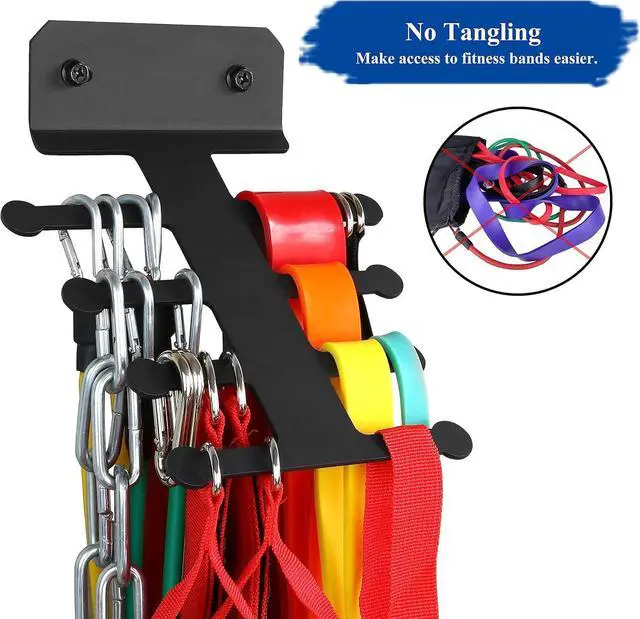 Alt view image 3 of 7 - Resistance Rack Band Storage Hanger Gym Equipment Organizer Pull Up Bands Jump Ropes, Storage Rack for Home Gym