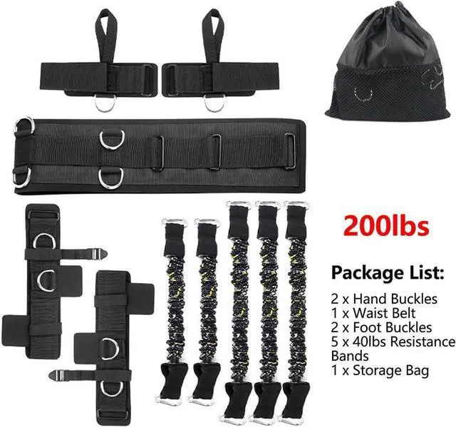 Alt view image 7 of 7 - Boxing Resistance Bands Set for Speed and Agility, Workout Band Ankle Exercise Bands Legs Ankle Straps for Resistance Training Enhance Explosive Power