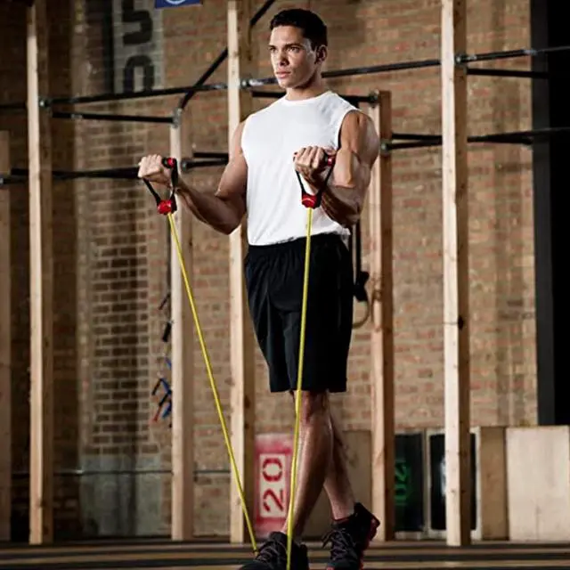 Alt view image 4 of 5 - Lifeline Triple Grip Handles Fit Up to Three Resistance Cables for Continuous Muscle Tension Training , Black/Red