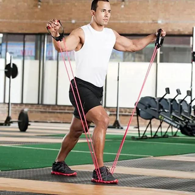 Alt view image 5 of 5 - Lifeline Triple Grip Handles Fit Up to Three Resistance Cables for Continuous Muscle Tension Training , Black/Red