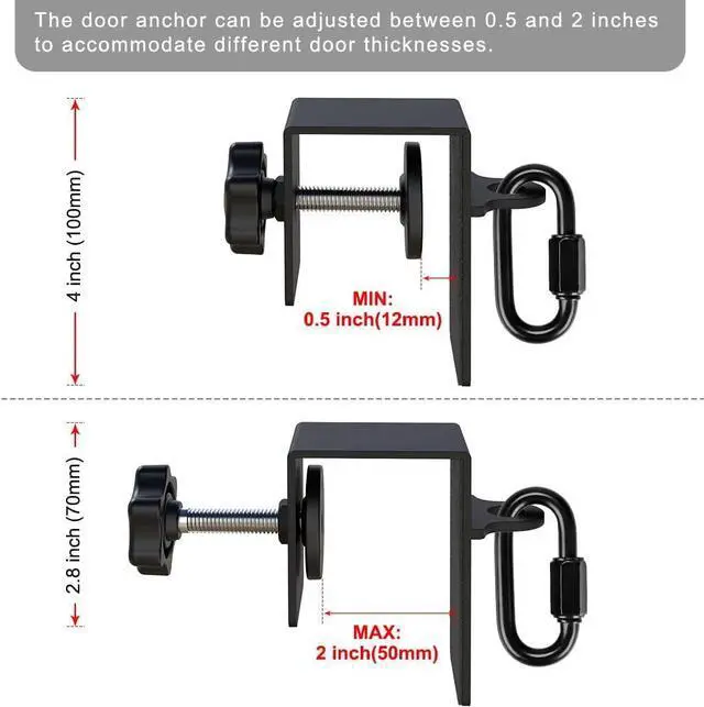 Alt view image 5 of 6 - SELEWARE Door Anchor for Resistance Bands Home Gym Workout Door Mount Attachment for Body Weight Straps, Strength Training, Physical Therapy Exercise
