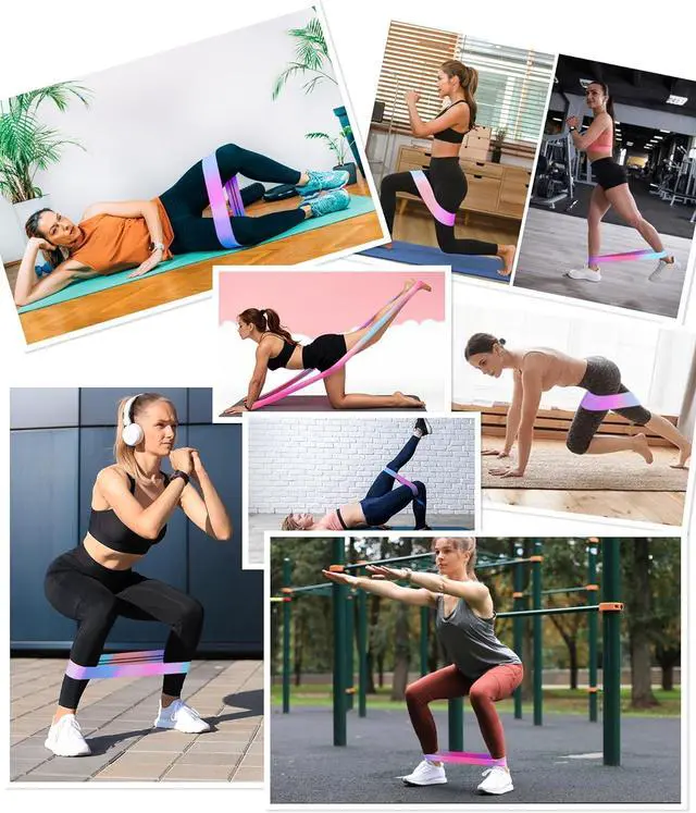 Alt view image 6 of 6 - 6 Pcs Fabric Booty Bands & Long Resistance Bands for Workout Butt and Legs Pull Up Exercise Elastic Stretch Bands Home Gym Fitness Equipment