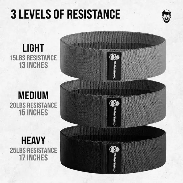 Alt view image 3 of 7 - Hip Bands for Booty Workouts | Non Slip Fabric Band Set with 3 Levels - Resistance Bands for Legs & Hip - for Men & Women