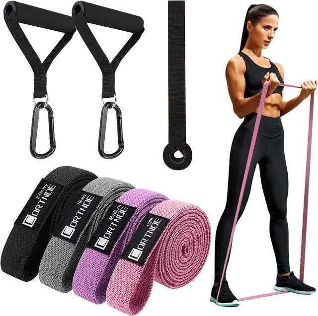 Main image of Resistance Bands with Handles,Pull Up Bands Fabric Long Resistance Bands Set of 10 Long Workout Bands with Door Anchor, Handles, Exercise Bands for Working Out, Weight Training