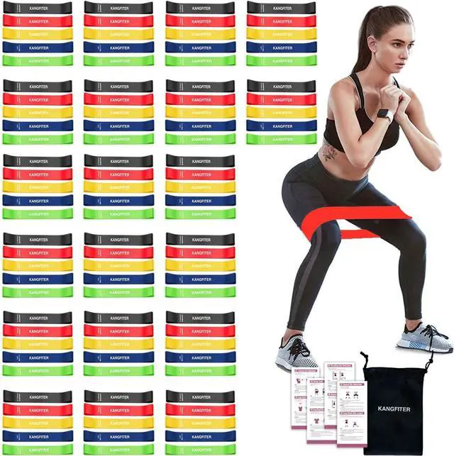 Main image of 100 PCS Bulk Resistance Bands, Loop Exercise Bands Set for Gym Members Sports Class Students Gift, 5 Pieces Each Set with Storage Bag, Fitness Bands for Outdoor Home Gym Yoga Pilates