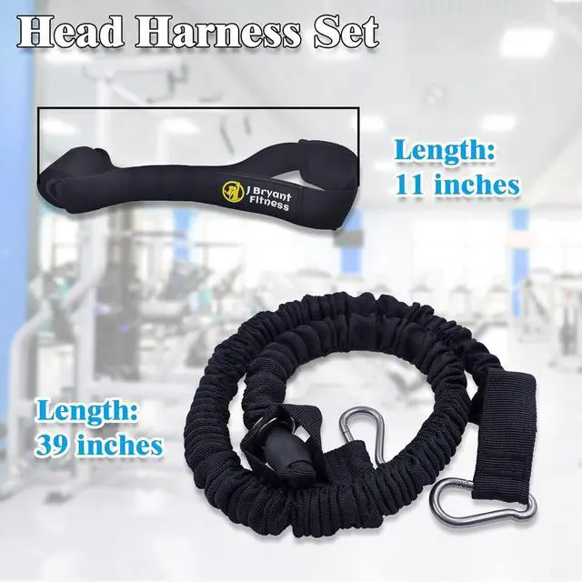 Alt view image 3 of 6 - J Bryant Neck Harness Head - Weight Lifting with Resistance Tube Bands - Door Anchor Set Adjustable Neck Training Strap Exercise Equipment