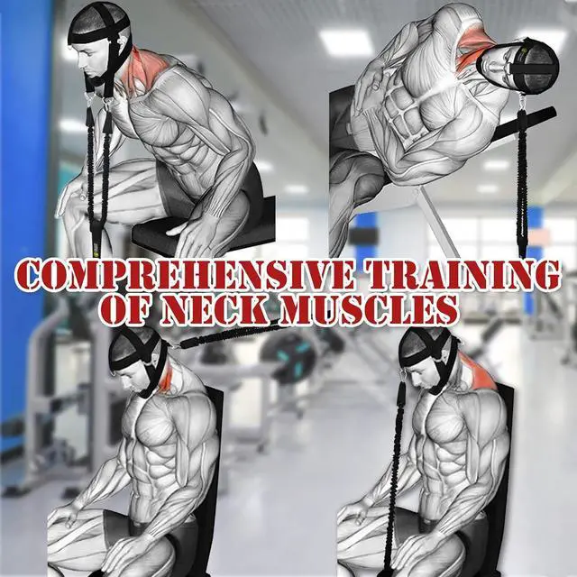 Alt view image 4 of 6 - J Bryant Neck Harness Head - Weight Lifting with Resistance Tube Bands - Door Anchor Set Adjustable Neck Training Strap Exercise Equipment