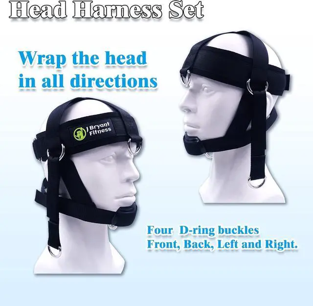 Alt view image 5 of 6 - J Bryant Neck Harness Head - Weight Lifting with Resistance Tube Bands - Door Anchor Set Adjustable Neck Training Strap Exercise Equipment