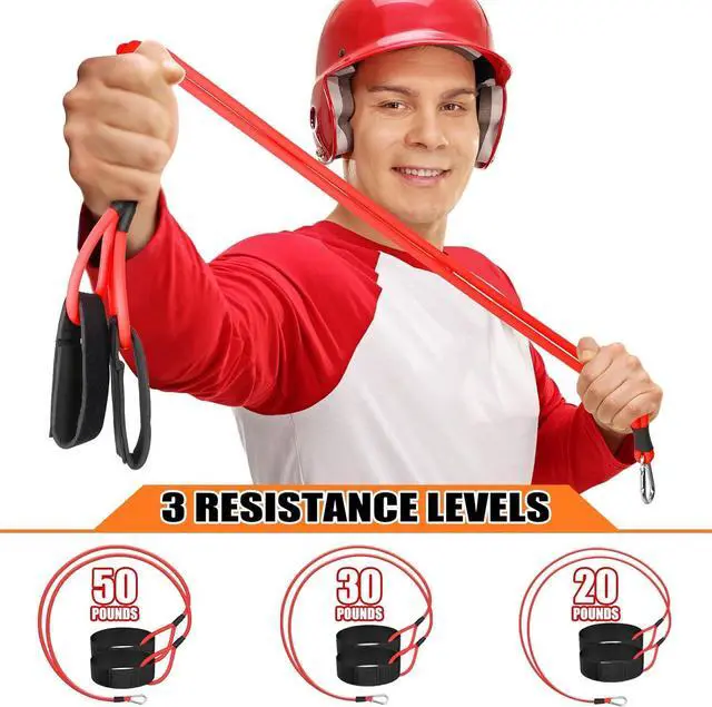 Alt view image 2 of 6 - Skylety 3 Pcs Baseball Resistance Bands Youth & Adult Exercise Baseball Pitching Training Bands, 3 Levels 20/30/50 Lbs