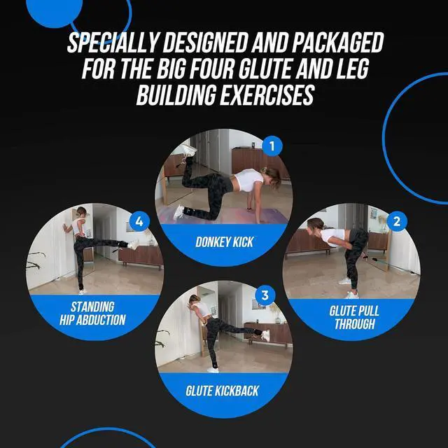 Alt view image 5 of 7 - Glute-Tastic - Ankle Kickback Strap with Resistance Bands for Butt & Hip Exercises