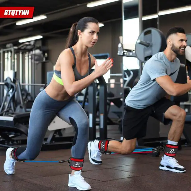 Alt view image 5 of 7 - Ankle Resistance Bands Set - Adjustable 60LB Tube Bands for Glutes & Legs Workouts - 3 Different Pounds - Recoils - Ankle Strap for Women & Men