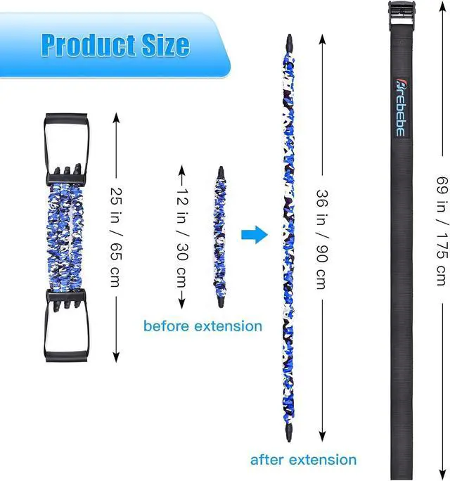 Alt view image 3 of 7 - Brebebe Pull Up Assist Bands Chest Expander, Resistance Bands with Handles Natural Latex 200 LB Load, for Chin Up, Biceps Curl, Triceps Train, Overhead Extension, Shoulder Workout