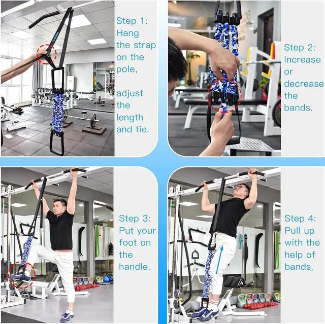 Alt view image 5 of 7 - Brebebe Pull Up Assist Bands Chest Expander, Resistance Bands with Handles Natural Latex 200 LB Load, for Chin Up, Biceps Curl, Triceps Train, Overhead Extension, Shoulder Workout